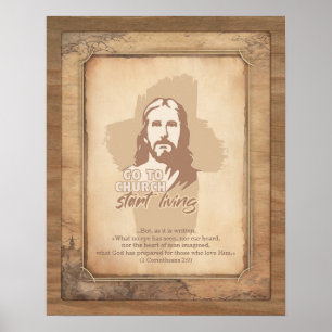 Poster Jésus-Christ. Chrétien Pracher Vieux