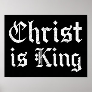 Poster Jésus-Christ est Roi Gothique Art Grunge Blacklett