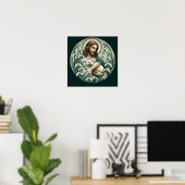 Poster Jésus-Christ et l'agneau dimanche de Pâques (Bureau à domicile)