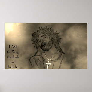 Poster Jésus Christ- Je suis le chemin, la vérité, la vie