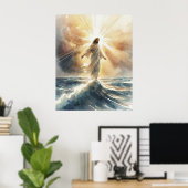Poster Jésus Christ marche sur l'eau (Bureau à domicile)