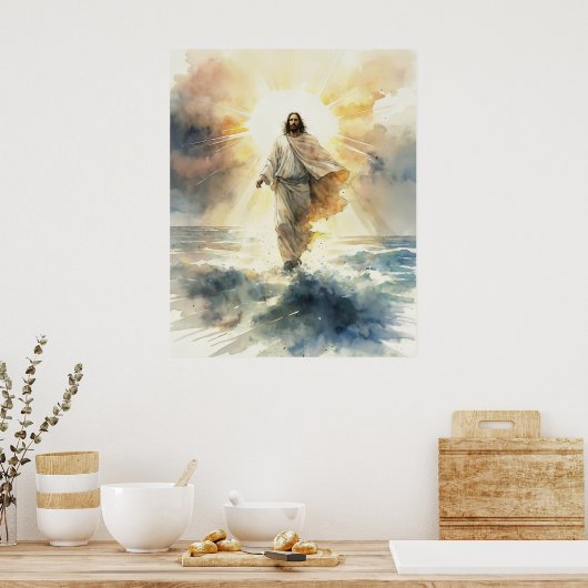 Poster Jésus Christ marche sur l'eau (Cuisine)