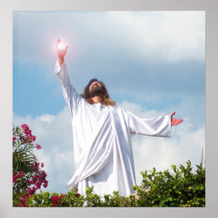 Poster Jésus-Christ montant à Dieu chrétien d'art de ciel