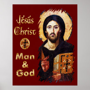 Poster Jésus Christ Pantocrate Homme & Dieu Catholique
