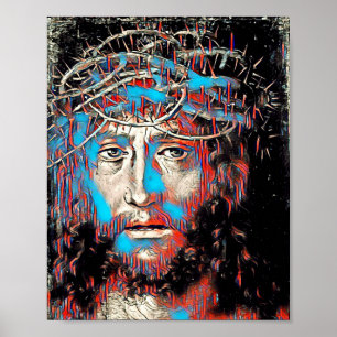 Poster Jésus-Christ portant une couronne épaisse Peinture
