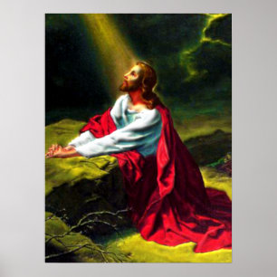 Poster Jésus-Christ priant dans le jardin de Gethsemane