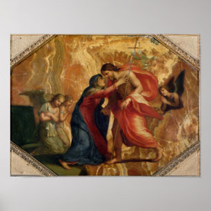 Poster Jésus-Christ recevant la Vierge dans le ciel