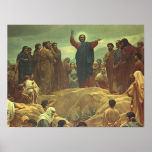 Poster Jésus-Christ Sermon sur la montagne, Religion Vint