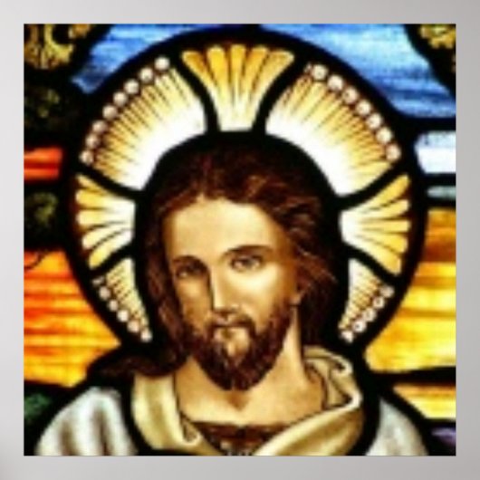 Poster Jesus Christ Stained Glass Window (Devant)