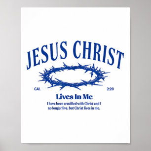 Poster Jésus Christ Vit En Moi La Couronne De La Bible Ro