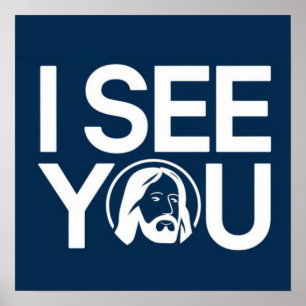 Poster Jésus-Christ vous regarde, Jésus je te vois