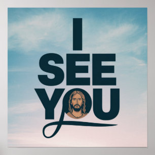 Poster Jésus-Christ vous regarde, Jésus je te vois