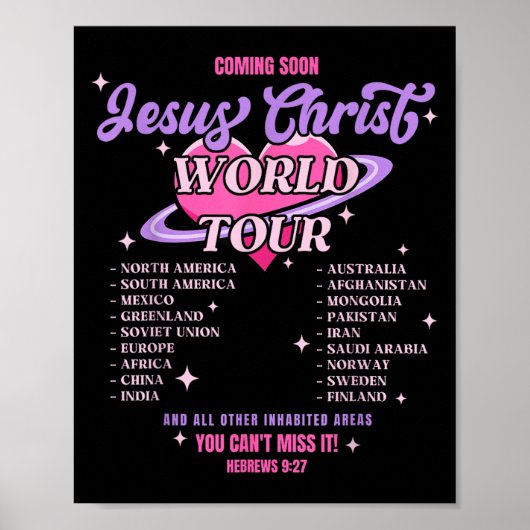 Poster Jesus Christ World Tour Coming Soon You Can't Miss (Devant)