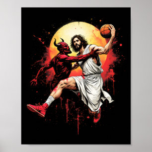 Poster Jésus croisant l'amant chrétien du diable Sketll