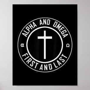 Poster Jésus Croix Cercle Drôle Alpha Et Oméga - Premier