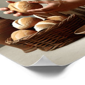 Poster Jésus dans la solitude casser le pain sacré (Coin)