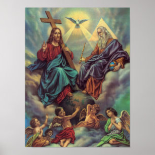 Poster Jésus dans les nuages