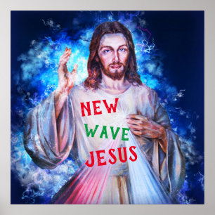 Poster Jésus de la nouvelle vague brandissant le ciel ch