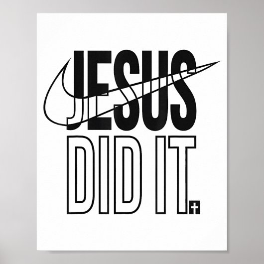 Poster Jesus Did It Religious Cross Christian  (Devant)