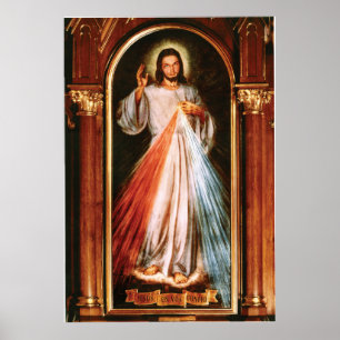Poster Jésus Divine Mercy Jezu et Tobie Charité
