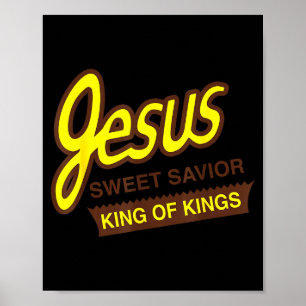 Poster Jésus doux Sauveur Roi des Rois Drôle J chrétien