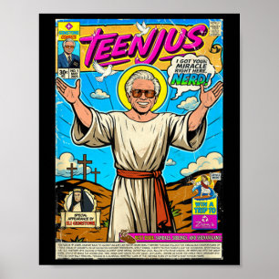 Poster  Jésus drôle mème Teenjus Christ foi deuxième venu