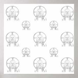 Poster Jésus en argent