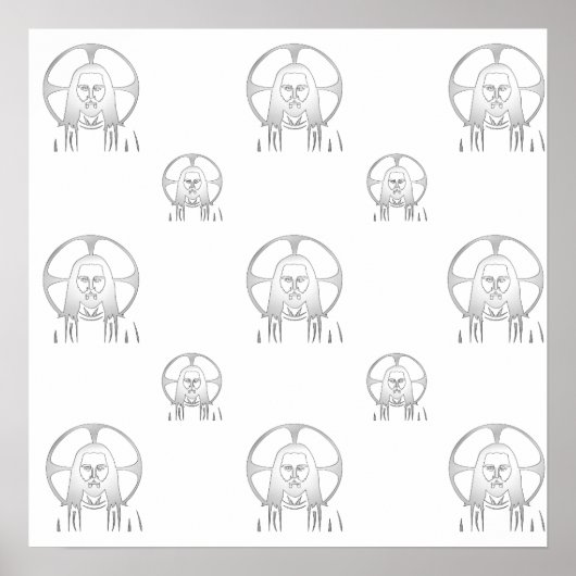 Poster Jésus en argent (Devant)