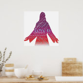Poster Jésus est amour, compassion, non-jugement chrétien (Cuisine)