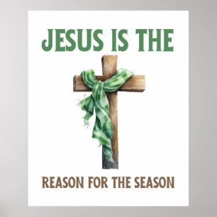 Poster Jésus est la raison de la croix de Noël de saison
