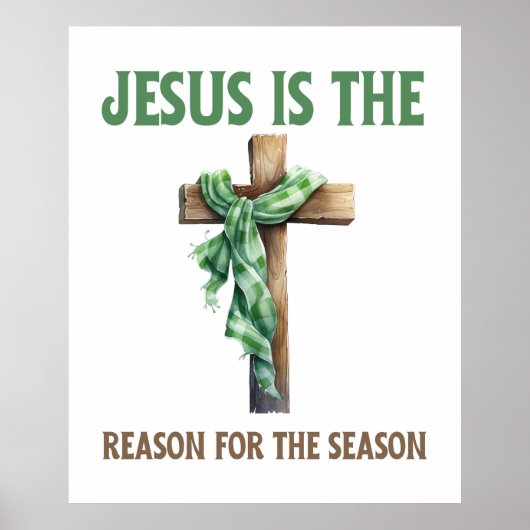 Poster Jésus est la raison de la croix de Noël de saison (Devant)