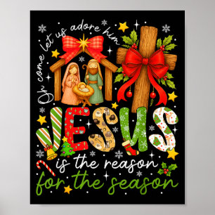 Poster Jésus Est La Raison De La Saison Chrétien Noël