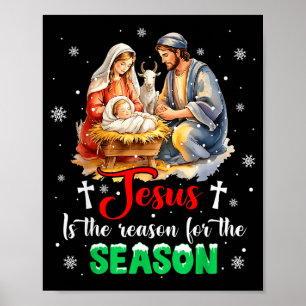 Poster Jésus Est La Raison De La Saison De Noël Xmas