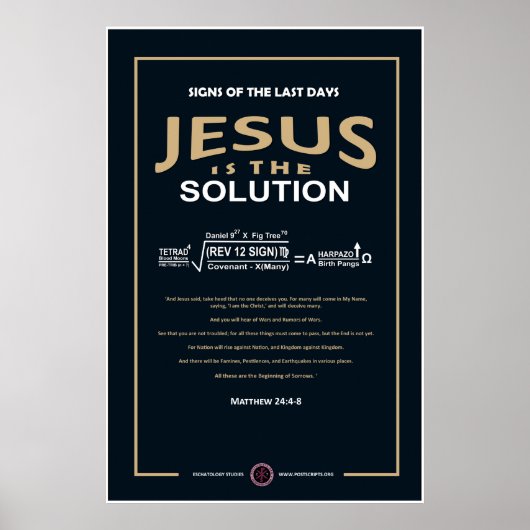 Poster Jésus est la solution (Devant)