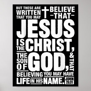 Poster Jésus Est Le Christ Fils De Dieu Jean 20 31 Bibl