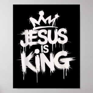 Poster Jésus Est Le Roi Écriture Bible Chrétienne Citatio