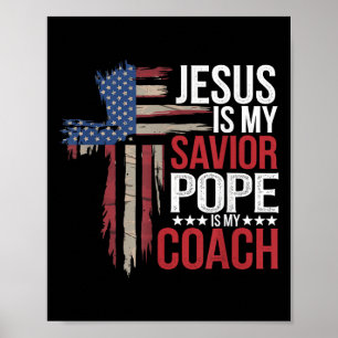 Poster Jésus Est Mon Sauveur Pape Est Mon Entraîneur Cita