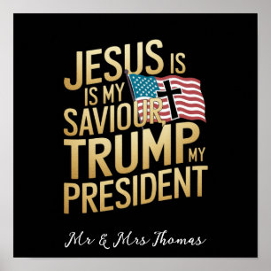 Poster Jésus est mon sauveur, Trump est mon président