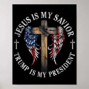 Poster Jésus est mon sauveur Trump est mon président 2024