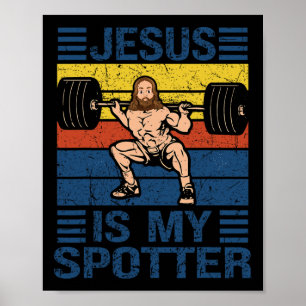 Poster Jésus Est Mon Spotter Christian Gym Entraînement W