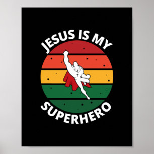 Poster Jésus est mon super-héros chrétien Noël laid