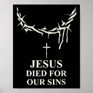 Poster Jésus Est Mort Pour Nos Péchés Couronne D'Thorns C