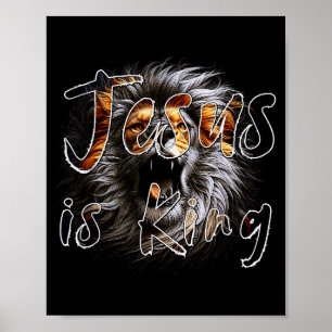 Poster Jésus Est Roi, Le Lion De Juda Frappant Christia