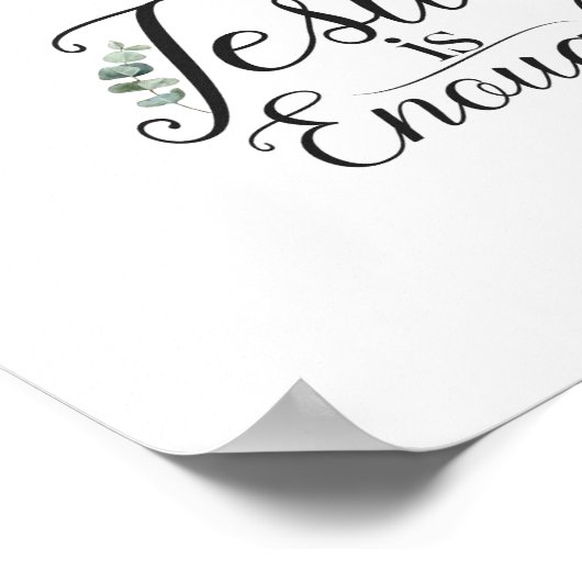 Poster Jésus Est Suffisamment Élégant Vert Eucalyptus Chr (Coin)