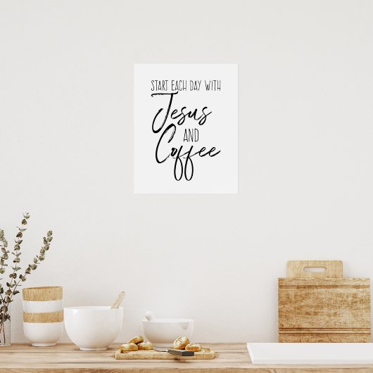 Poster Jésus et café (Cuisine)