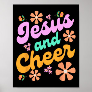 Poster Jésus et Cheer Entraîneur de Cheerleading Drôle Gr
