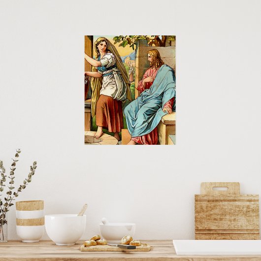 Poster jésus et femmes à l'affiche du puits (Cuisine)