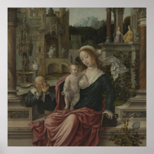 Poster Jésus et Mère Marie Allaitement