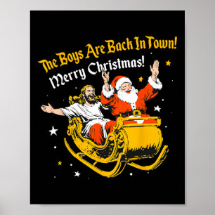 Poster Jésus Et Père Noël Les Garçons Sont De Retour Dans