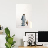 Poster Jésus et petit garçon – Aquarelle contemplative (Bureau à domicile)